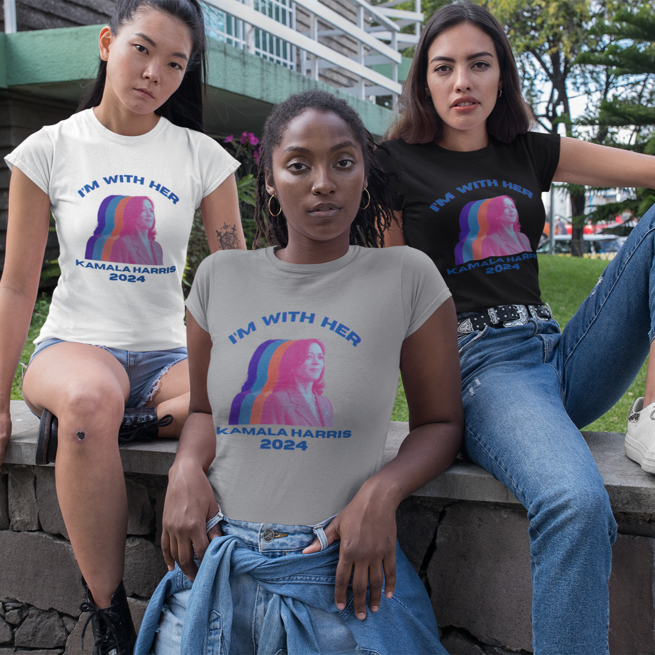 Kamala Harris Multicolor I'm WIth Her Unisex t-shirt
