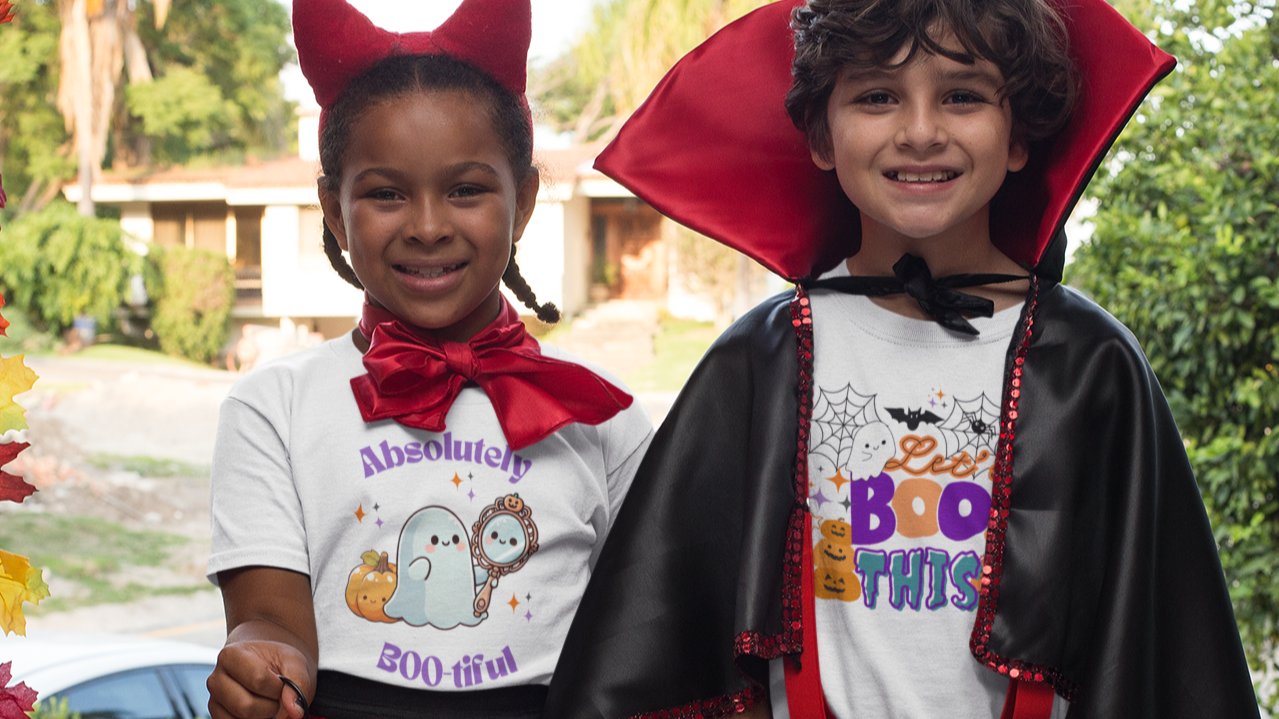 Youth & Girls cute classic tee for Halloween "Absolutely Boo-tiful"