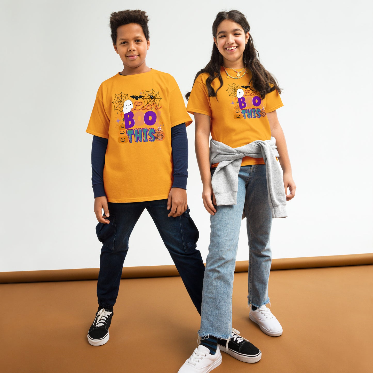 Youth & Girls cute classic tee for Halloween "Absolutely Boo-tiful"