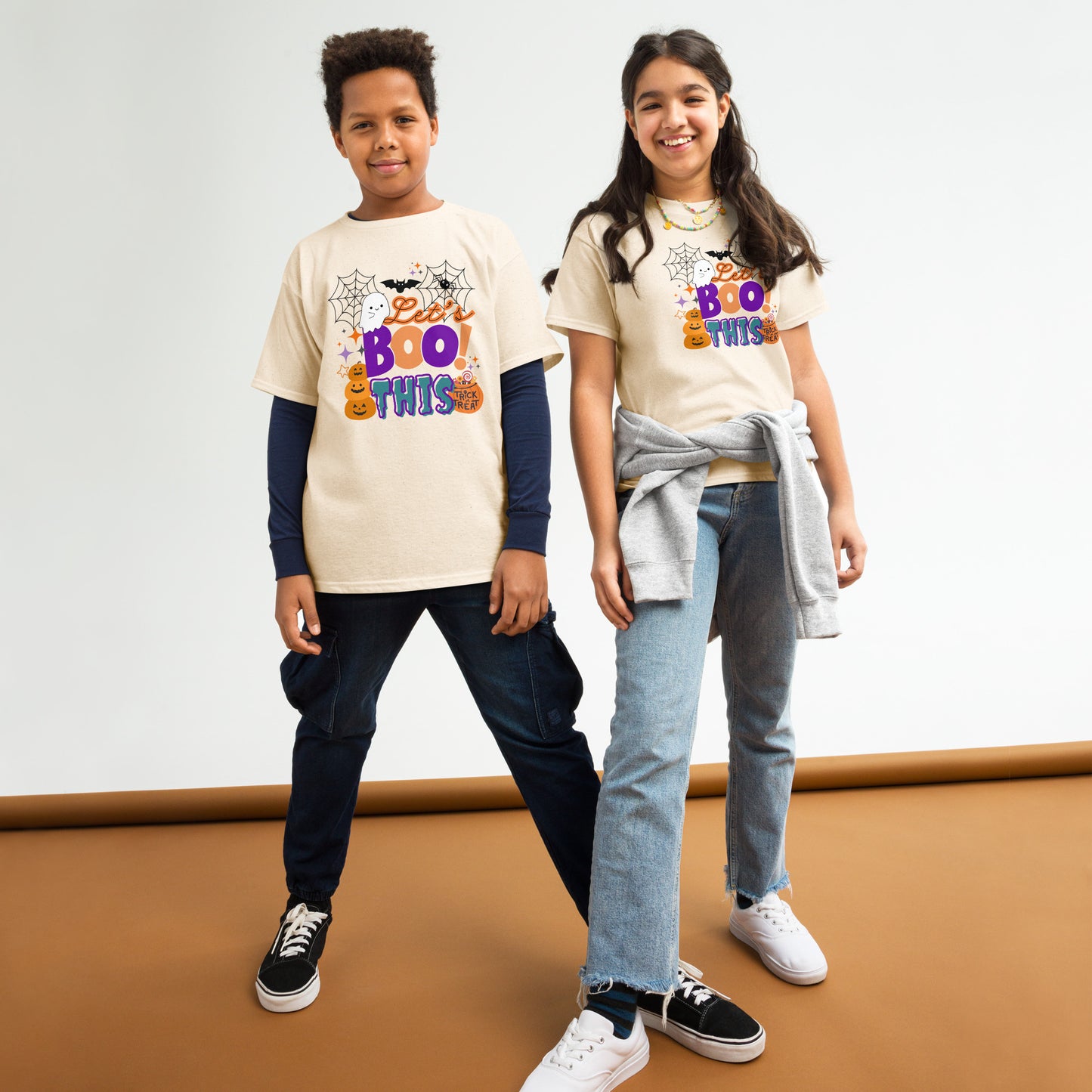 Youth & Girls cute classic tee for Halloween "Absolutely Boo-tiful"