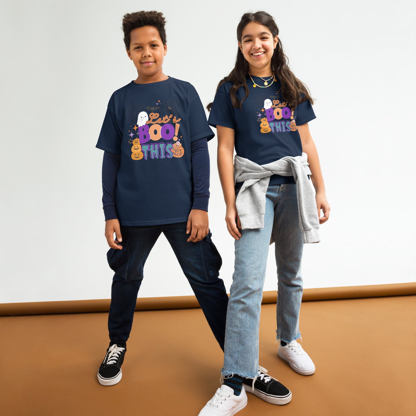 Youth & Girls cute classic tee for Halloween "Absolutely Boo-tiful"
