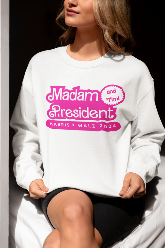 Madam President Unisex Hoodie Kamala Harris and Tim Walz