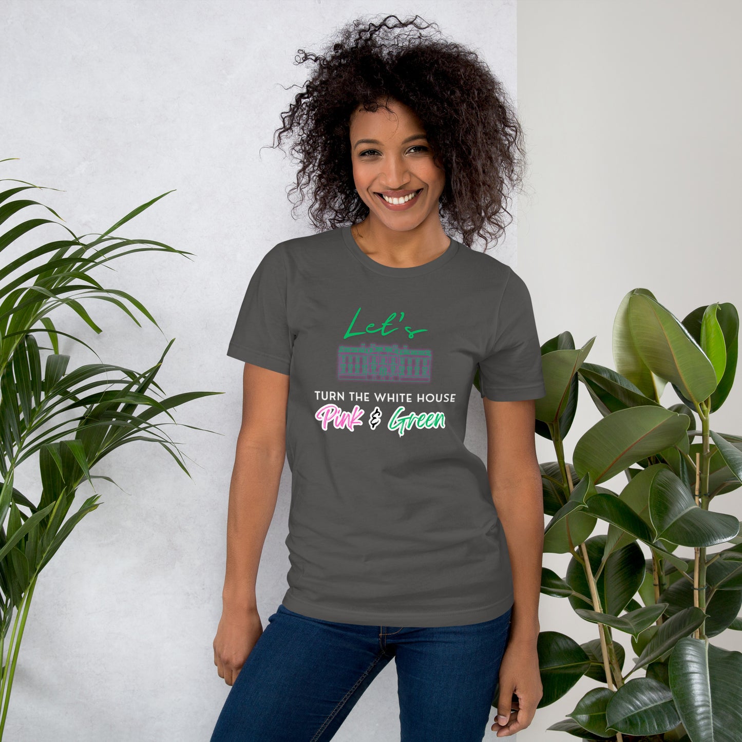 Alpha Kappa Alpha AKA Turn the White House Pink & Green Unisex t-shirt Kamala Harris